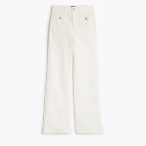 J crew seashell white Petite slim wide-leg sailor jean in all-day stretch